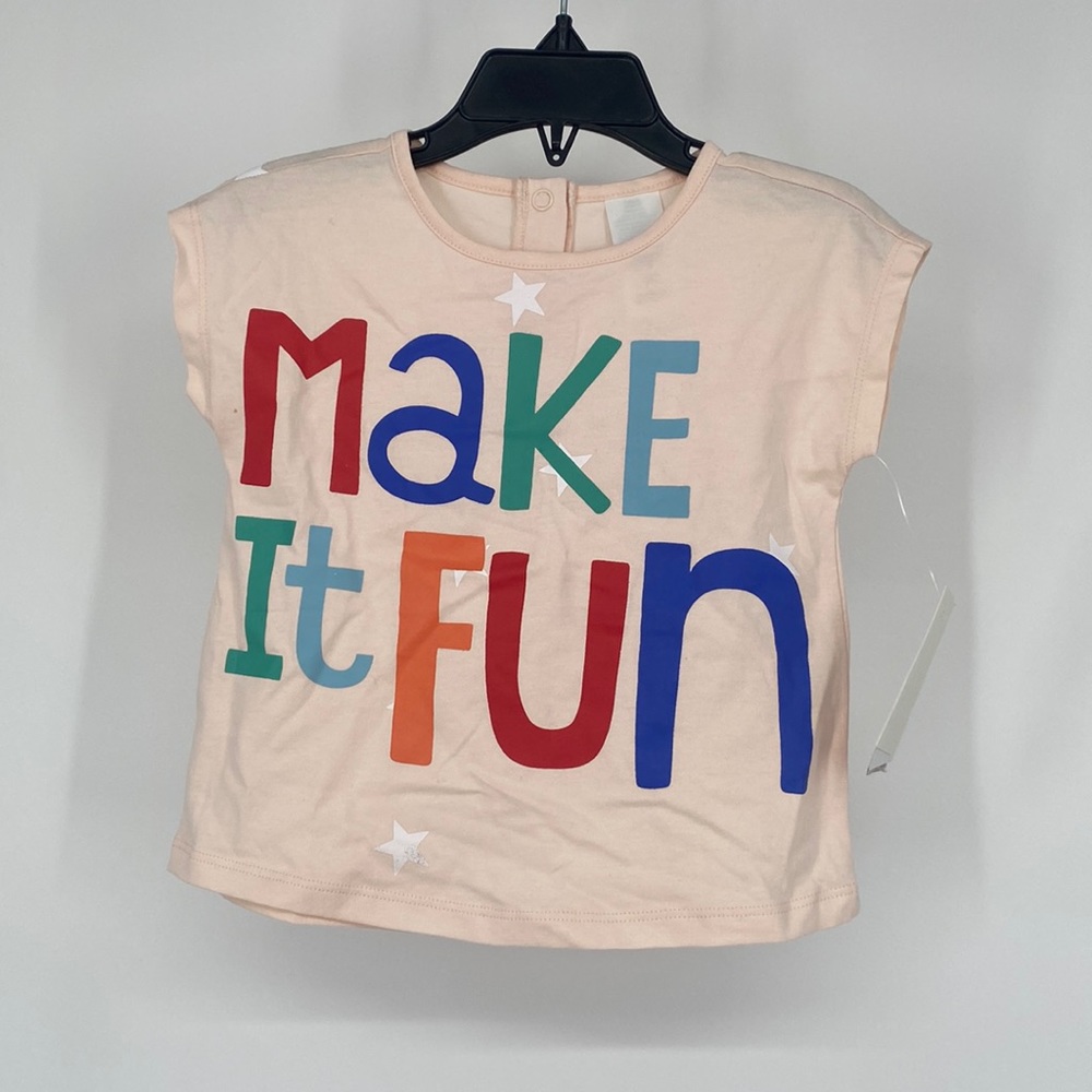 Open Edit Infant Girls' Star Make It Fun T-Shirt Pink Creole Fun Size 18M NWT